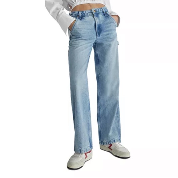 rag & bone Sid high rise wide leg carpenter jeans in Kona